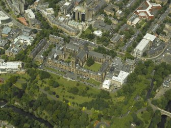 Oblique aerial view of the University, taken from the S.