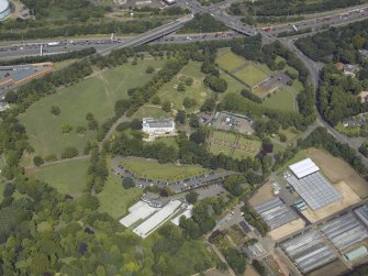 General oblique aerial view of the park and house, taken from the SW.