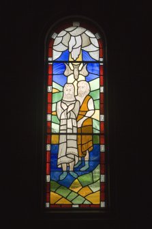 Interior. Baptistry, detail of stained glass window