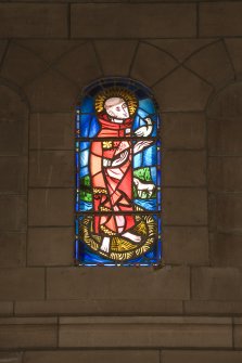 Interior. Chancel, detail of stained glass