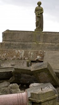 Detail of broken gravestone