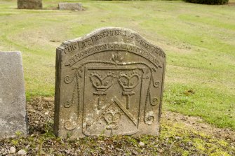 Detail of 1775 gravestone inscribed " BY HAMMER AND HAND ALL THINGS? DO STAND"