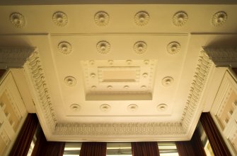 Interior. Ground floor, drawing room, detail of ceiling above bay window