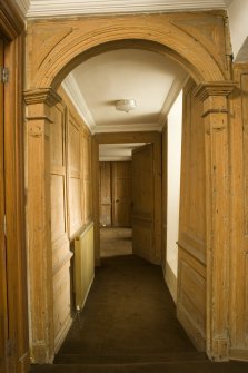 Interior. Ground floor, corridor, view from N