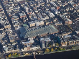 Oblique aerial view centred on the St Enoch shopping centre, taken from the SW.