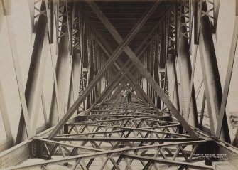 The Forth Bridge under construction. View of girder interior No.42. From the Forth Bridge Works Album.
