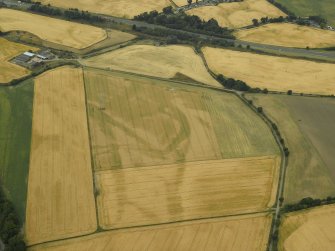 Oblique aerial view centred on the linear cropmarks, taken from the E.