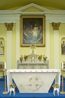 Interior. View of chancel showing original and new altar