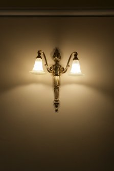 Interior. Ground floor, lobby, double wall-light fitting