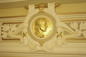 Interior. 1st floor, corridor, detail of roundel (R. L. S.)