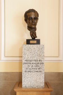 Interior. 1st floor, lobby, bust of Joseph Hislop by Gloria Loring