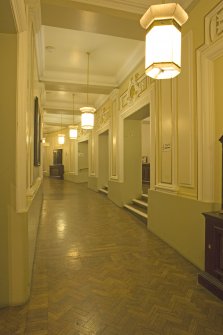 Interior. Ground floor, corridor, view from E