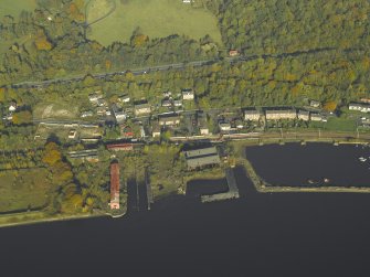 Oblique aerial view of the shipyard, taken from the S.