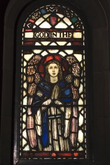 Interior. Lobby   Stained glass windows depicting Angels designed by R Anning Bell executed by J & W Guthrie