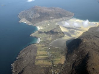 General oblique aerial view centred on the crofting township, taken from the SE.