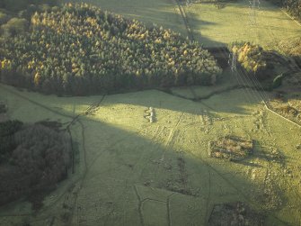 Oblique aerial view centred on the remains of the practice trenches, taken from the E.
