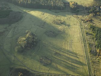 Oblique aerial view centred on the remains of the practice trenches, taken from the E.