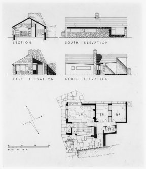 Plan and elevations.