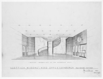 Sketch perspective of the entrance hall.