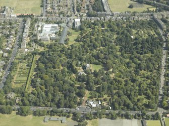 Oblique aerial view centred on the botanical garden, art gallery and house, taken from the WSW.