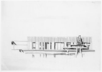 Geneva, Palais des Nations, Extension - 'E Building'
Sketch elevation of proposed scheme for extension.