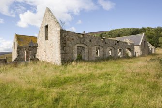 Range with cart sheds, view from E