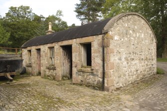 Arched roof bothy, view from W