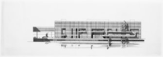 Geneva, Palais des Nations, Extension - 'E Building'
Sketch elevation of proposed scheme for extension.