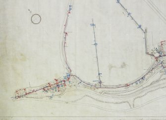 Plan of Port Edgar Royal Naval Base (HMS Lochinvar).
Detail of W side of naval base showing barracks and Officer's Quarters..
Civil Engineer in  Chiefs Department Adimiralty, Rosyth District
