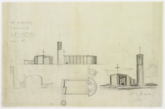 Sketch perspective, plan and elevation.