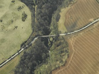 Oblique aerial view centred on the road bridge, taken from the NNW.