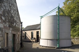 View of lattice-framed gas holder