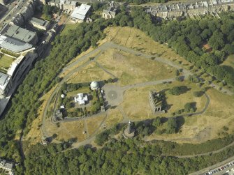 Oblique aerial view centred on the observatories and monuments, taken from the SW.