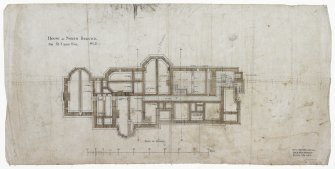 Digital image of drawing showing plan of founds, including wine cellar and heating chamber.