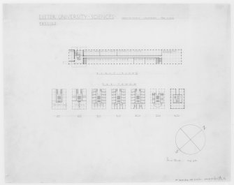 Plans of first to eighth floors of Physics Building Tower.
