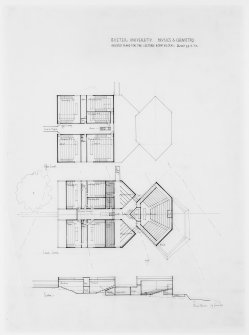 Revised plans for lecture room block.
