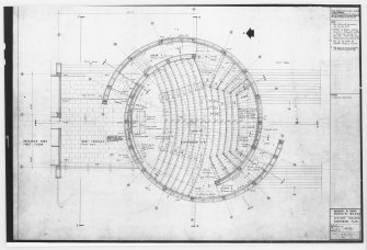 Plan of lecture theatre auditorium in Chemistry Building.
