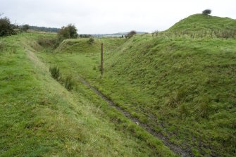 View.  Tramway cutting leading to buried magazines from SE.