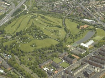 General oblique aerial view of the park and golf course, taken from the SW.