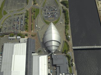 Oblique aerial view centred on the exhibition centre, taken from the WNW.