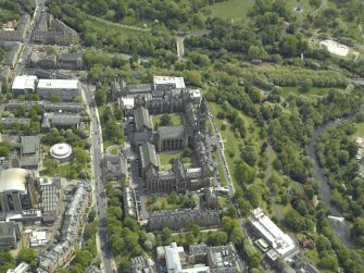 Oblique aerial view centred on the university, taken from the WNW.