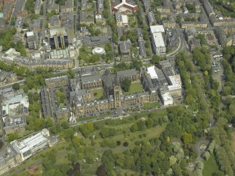 Oblique aerial view centred on the university, taken from the SSW.