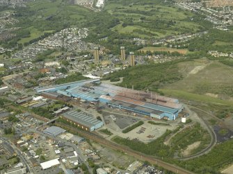 Oblique aerial view centred on the works, taken from the S.