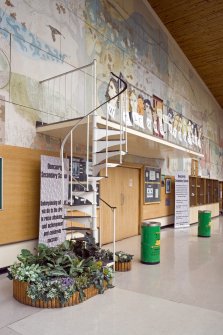 Interior. Ground floor. Main entrance foyer. Projection room access and spiral stair. Detail