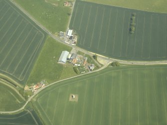 Oblique aerial view centred on the dovecot, taken from the WSW.