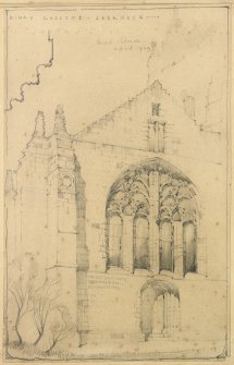 Aberdeen, King's College. Sketch perspective of exterior. Part of Sir Basil Spence archive