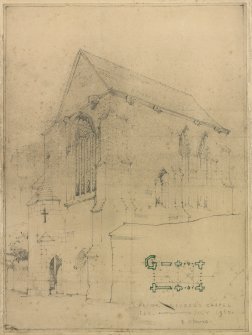 Ely Cathedral.
Sketch perspective of prior's chapel.