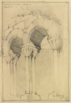 Ripon, Fountains Abbey. Sketch detail.