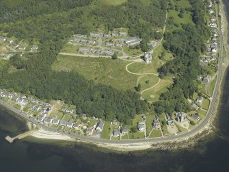 General oblique aerial view centred on the town, taken from the WSW.