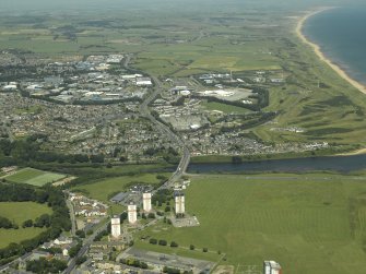 Aberdeen. 
General oblique aerial view centred on the road bridge and housing estate with the barracks in the distance, taken from the S.